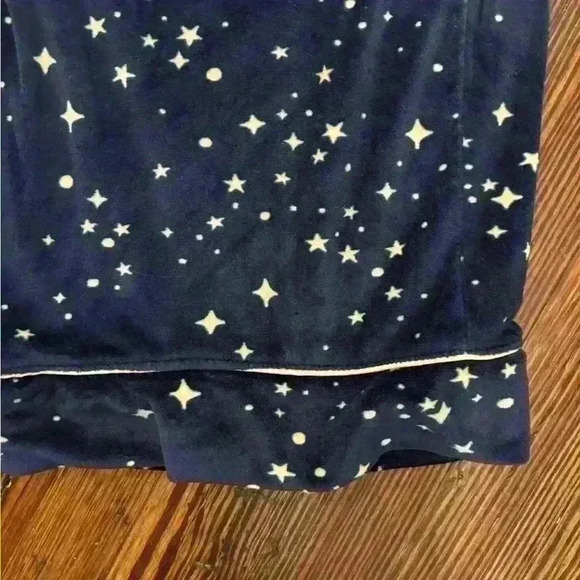 Joyspun Velour Stretch Plus Size Pj Set NWOT Sz 2z Navy Celestial Long Sleeve - Picture 3 of 8